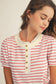 Henley Stripe Top